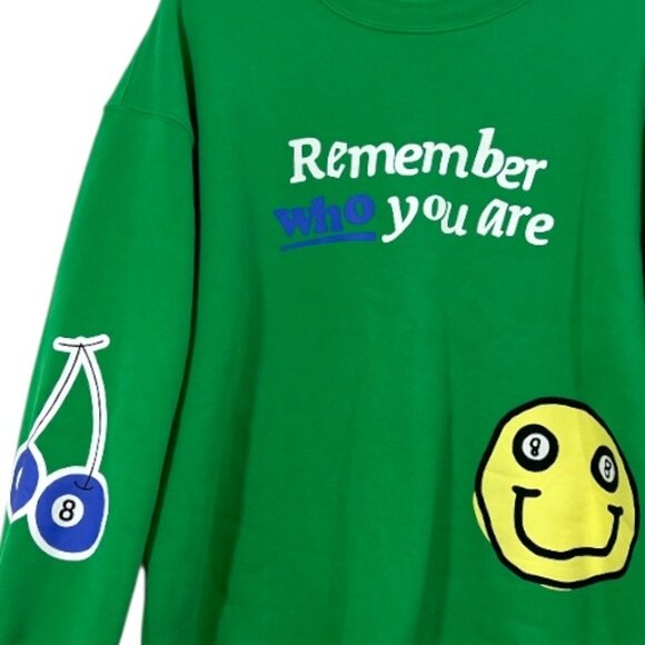 The Mayfair Group Remember Who You are / Come From Sweatshirt Green S/M - Picture 2 of 4